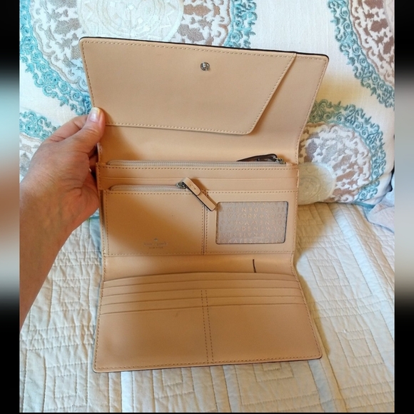 Original Kate Spade Large Blue Ostrich Leather Travel Wallet - Picture 5 of 12